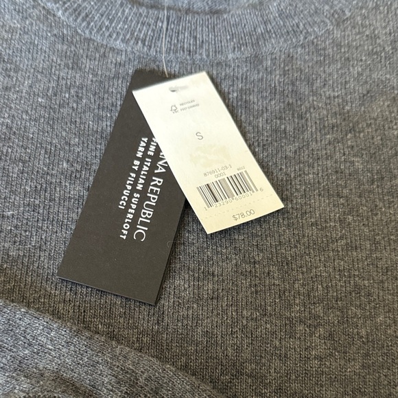 Banana Republic NWT Filpucci Fine Italian Yarn Gray Sweater Size Small - Picture 4 of 5